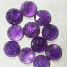 14MM FACETED ROUND CABOCHON AMETHYST(4PCS/BAG)